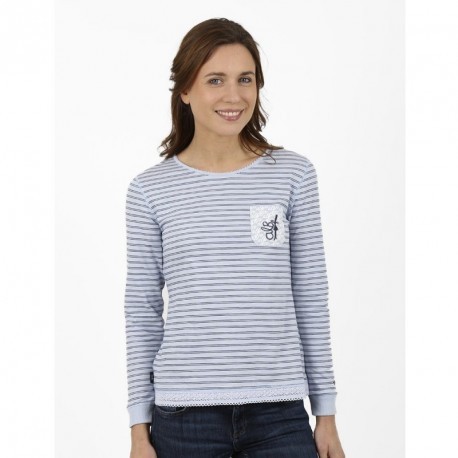Tee Shirt Manches Longues A L'Aise Breizh Aurelie Rayé ciel