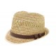 Chapeau de Paille Herman James bandeau imitation cuir