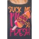 Tee Shirt femme KanaBeach Suck me I'm so fresh 207B Noir