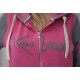 KanaBeach Print and Embroidery Gray Fushia Women's Zip Hoodie