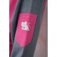 KanaBeach Print and Embroidery Gray Fushia Women's Zip Hoodie