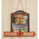 Plate Metal Deco Surfpistols Beach Sign