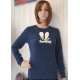 Pull Femme KANABEACH Terry Bouclette Bleu Nuit