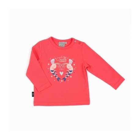 Tee Shirt Baby Girl Long Sleeves A L'Ease Breizh Battany Rose