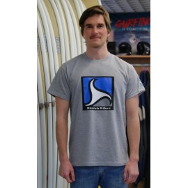 Men's Tee Shirt BREIZH RIDER Trez Heather Grey Black and Blue