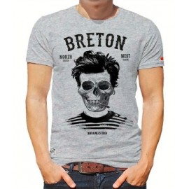 Tee Shirt Homme Stered Breton Bev Atav Gris Chiné