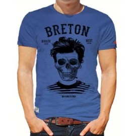 Tee Shirt Homme Stered Breton Bev Atav Bleu Tempête