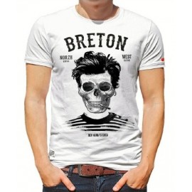 Tee Shirt Homme Stered Breton Bev Atav Blanc