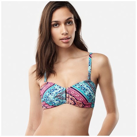 O'NEILL Fancy Swimsuit Top Green Pink Purple Headband