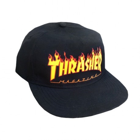 Thrasher Flame Snapback Black Cap