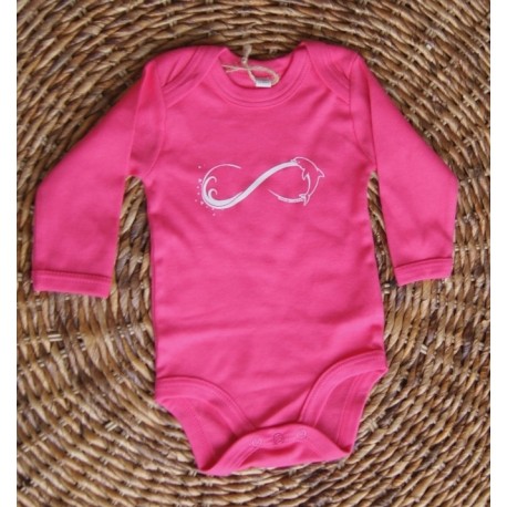 Body Bio Bébé Breizh rider Babig Dauphin Rose