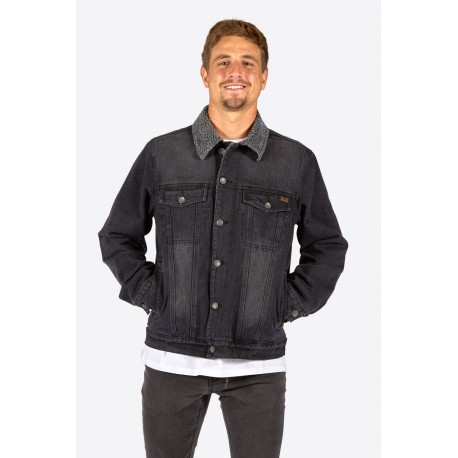 Veste Sherpa Homme Billabong Barlow Trucker Vintage Black