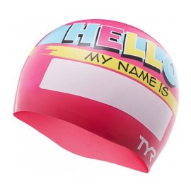 TYR SILICONE Junior Swimming Beanie My Name is Pink