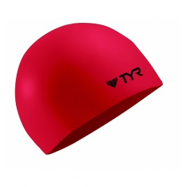 Mixed Silicone Swimming Hat TYR Wrinkle Free Red