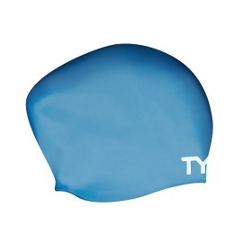 Swimming Cap in SILICONE TYR Long Blue Hair