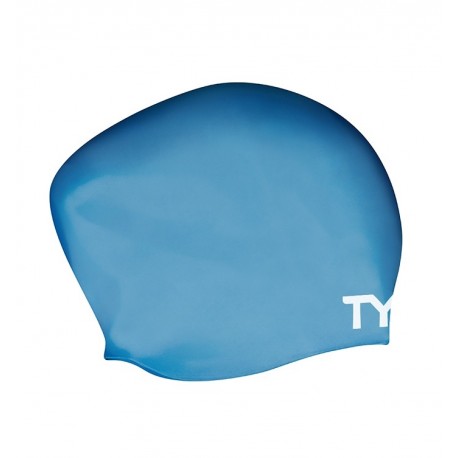 Swimming Cap in SILICONE TYR Long Blue Hair