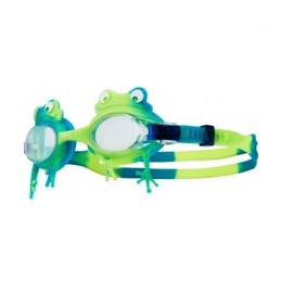 Kids TYR Swimming Goggles Swimple Frog Clear Green Yellow