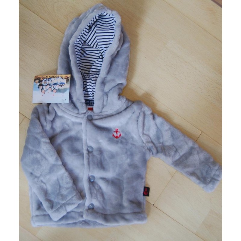 Veste Polaire Bebe Papylou Baltique Marbre Gris Clair Breizh Rider