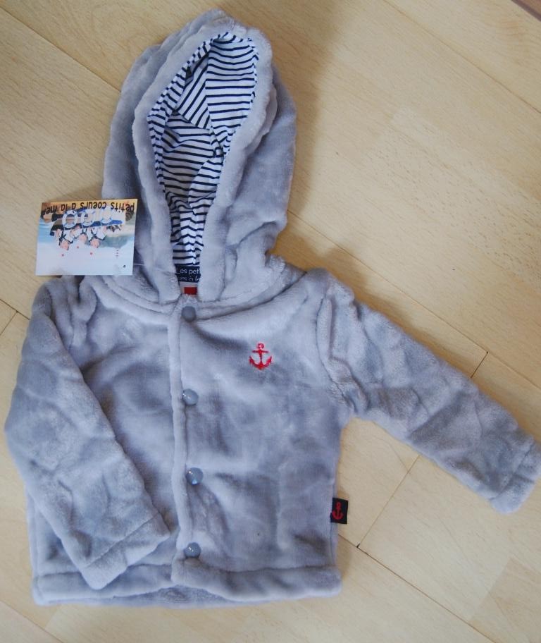 Veste Polaire Bebe Papylou Baltique Marbre Gris Clair Breizh Rider