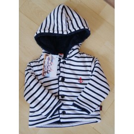 Veste doublé Polaire bébé Papylou Tréport Rayé