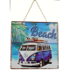 Plaque Metal Beach Blue