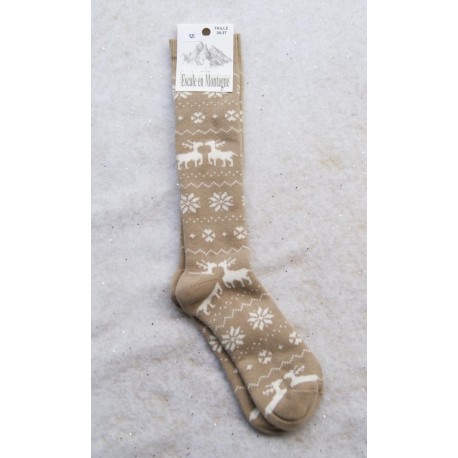 Chaussettes Épaisses Escale en Montagne Chausscerf Beige