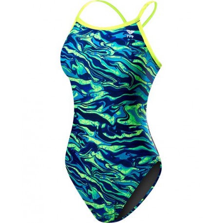 Maillot De Bain Femme une piece TYR Miramar Diamondfit bleu vert