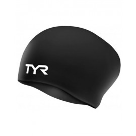 Swimming Cap in SILICONE TYR Long Black Hair