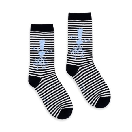 Socks A L'Ease Breizh Rayees Marin White Blue