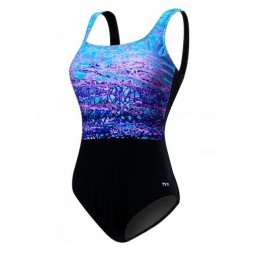 1 piece swimsuit TYR aqua fitness swim aqua controlfit Arctic Purple Blue