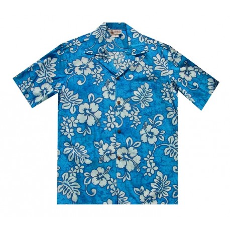 Aloha Republic Hibiscus Blue Shirt