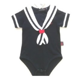 Baby Bodysuit Papylou Tarnos Marine Marine Collar