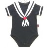 Baby Bodysuit Papylou Tarnos Marine Marine Collar