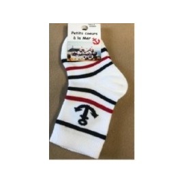 Chaussettes Bebé Escale Nautic Chaussmer Blanc Marine Rouge