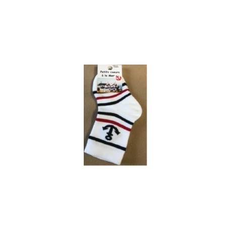 Chaussettes Bebé Escale Nautic Chaussmer Blanc Marine Rouge