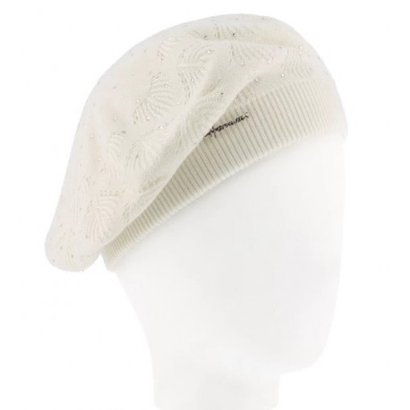 Béret Femme HERMAN Louise 028 Strass Blanc