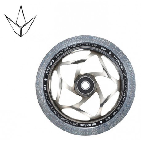 Blunt Tri Bearing Wheel 120mm X 30mm Chrome Clear