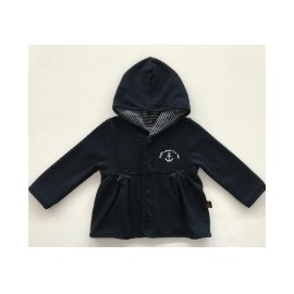 Veste Capuche Bébé Fille Papylou Flotte Marine