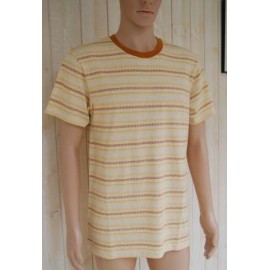 Men's T-Shirt RHYTHM Jacquard Stripe Vintage Yellow