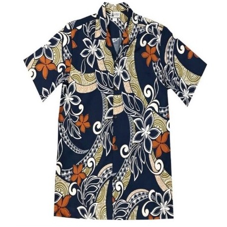 Aloha Republic Tapa Fusion Navy Shirt