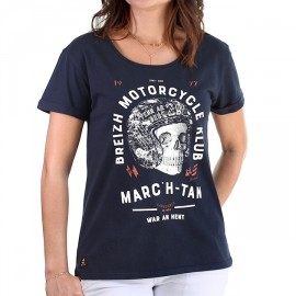 Tee Shirt Woman STERED Breizh Motorcycle Klub Marine