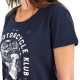 Tee Shirt Femme STERED Breizh Motorcycle Klub Marine