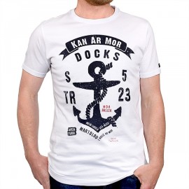 Men's T-Shirt STERED Anchor Kan Ar Mor White