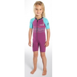 C-Skins Baby Wetsuit Shorty Waves 3/2mm Violet Cyan Navy