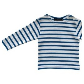 Children's long-sleeved sailor shirt PAPYLOU Navy White Bugatti