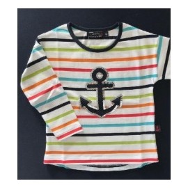 Children's long-sleeved sailor shirt PAPYLOU Navy White Bugatti