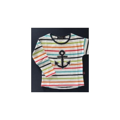 Children's long-sleeved sailor shirt PAPYLOU Navy White Bugatti
