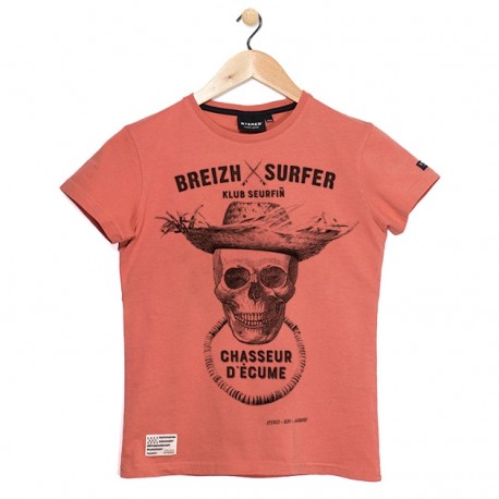 T-Shirt Child Stered Breizh Surfer Corail