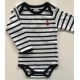 Baby Body Long Sleeve Papylou White Striped