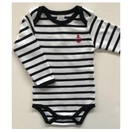 Baby Body Long Sleeve Papylou White Striped